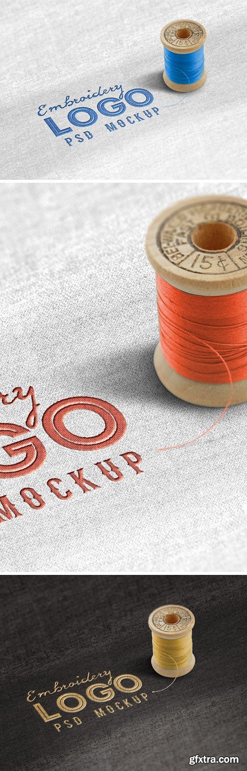 Fabric Embroidered Logo Mockup