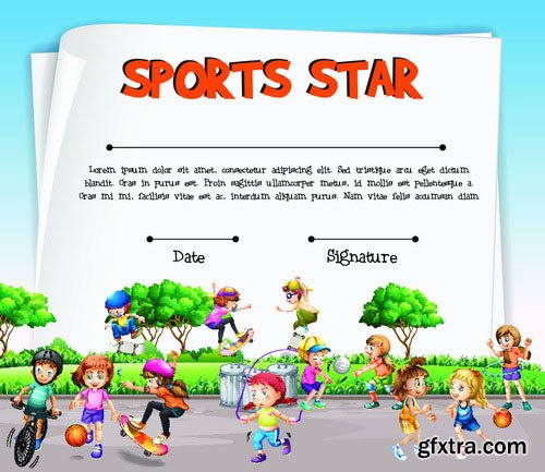 Vectors - Certificate Templates with Kids 8