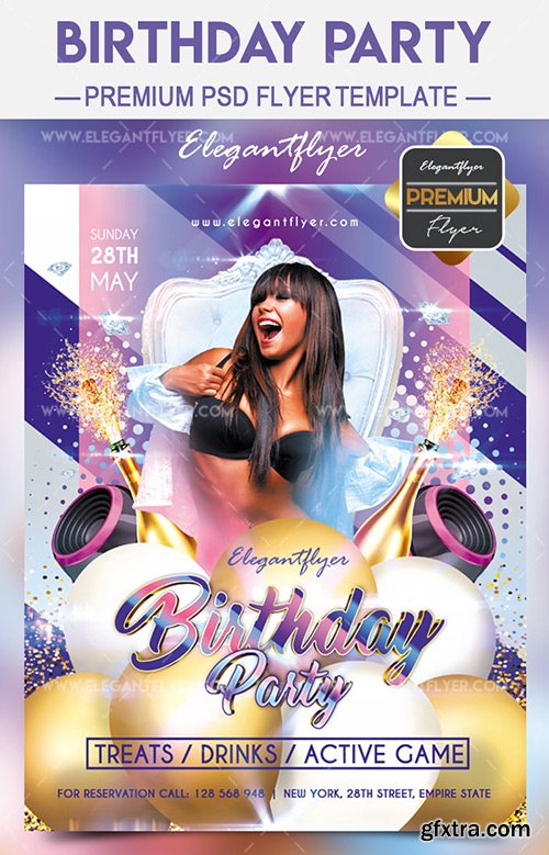 Birthday Party 2017 – Flyer PSD Template + Facebook Cover