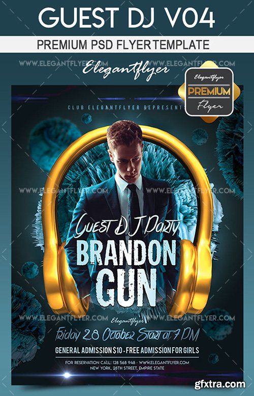 Guest DJ V04 – Flyer PSD Template + Facebook Cover