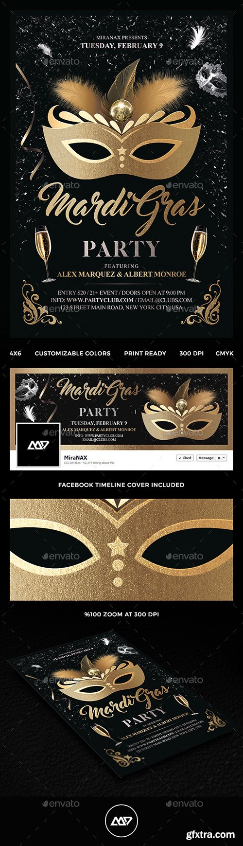 Graphicriver Mardi Gras Party Flyer 14550607