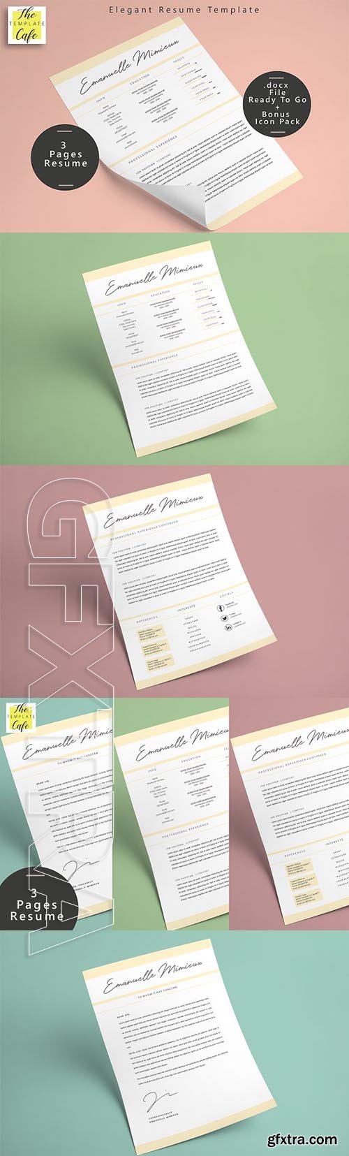 CreativeMarket - Elegant MS Word Resume Template 1917904