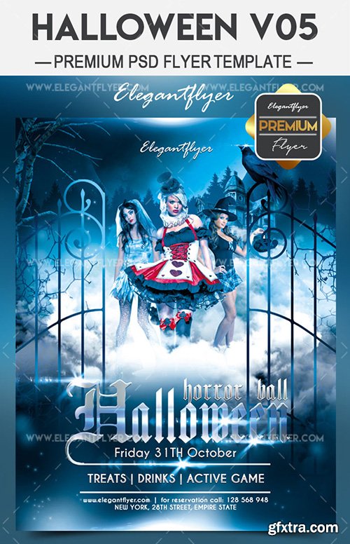 Halloween ball 2017 – Flyer PSD Template + Facebook Cover