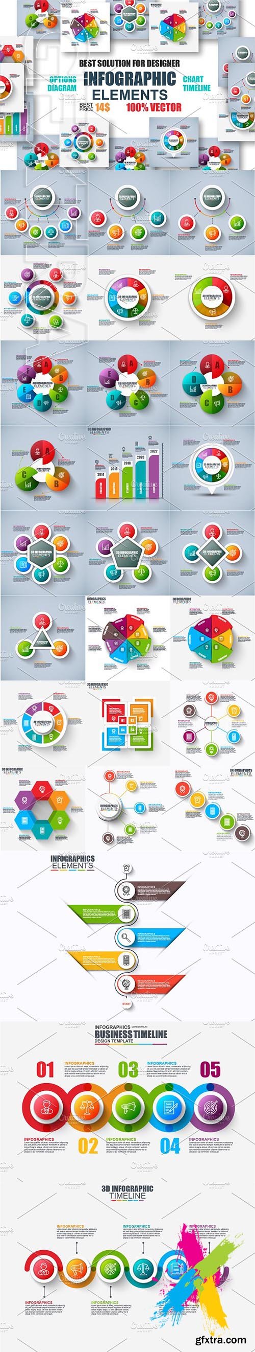 CreativeMarket - Set of Infographic Elements 1919019