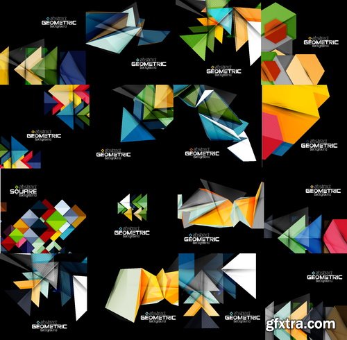 Vectors - Dark Geometric Backgrounds 23