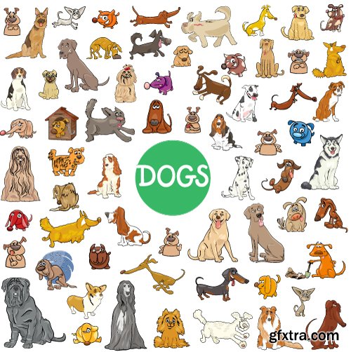 Vectors - Different Dogs Set 3