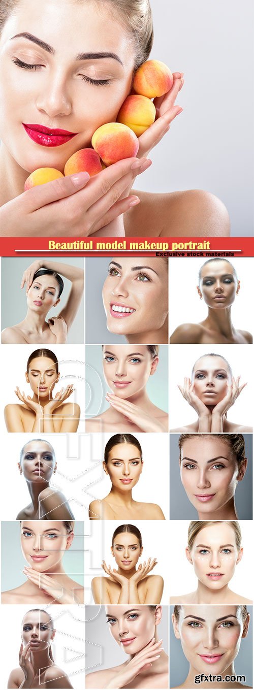 Beautiful model makeup portrait, skin care makeup