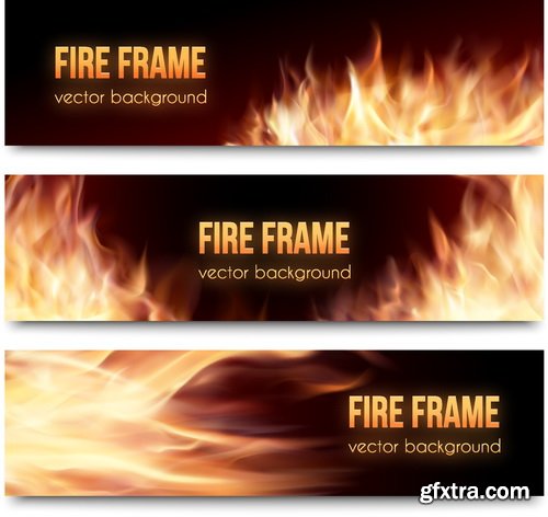 Vectors - Fire Flames Banners 2