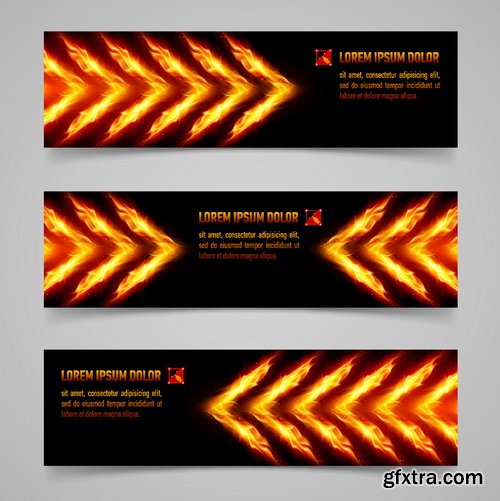 Vectors - Fire Flames Banners 2