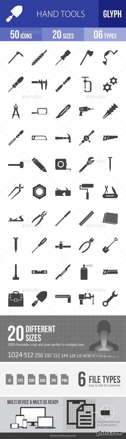 GR - Hand Tools Glyph Icons 19407619