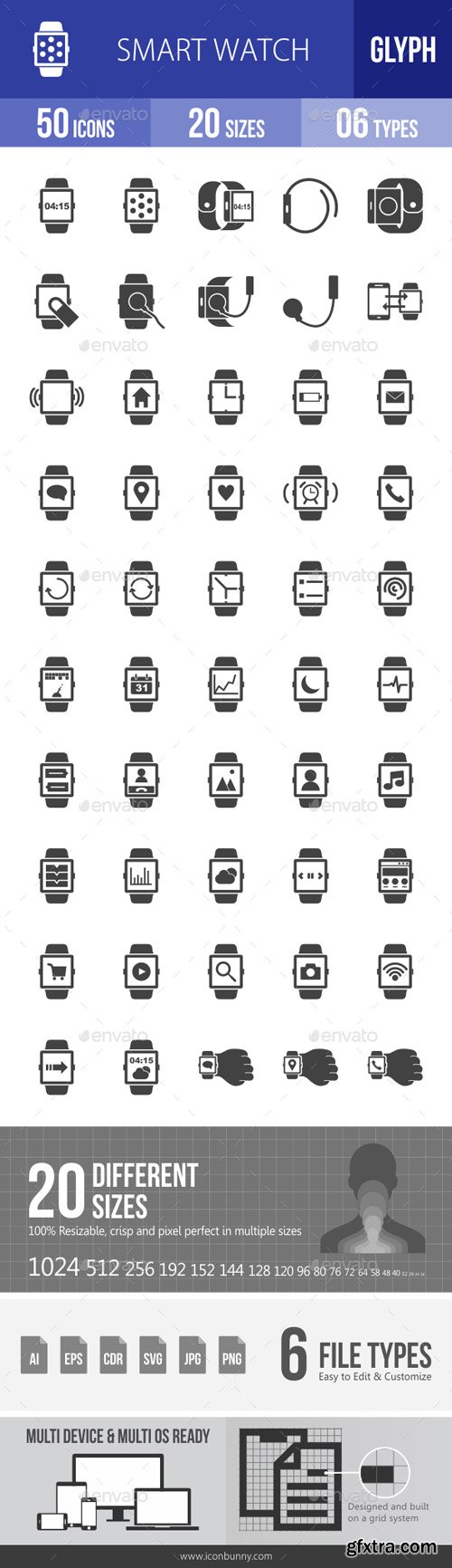 GR - Smart Watch Glyph Icons 19327724