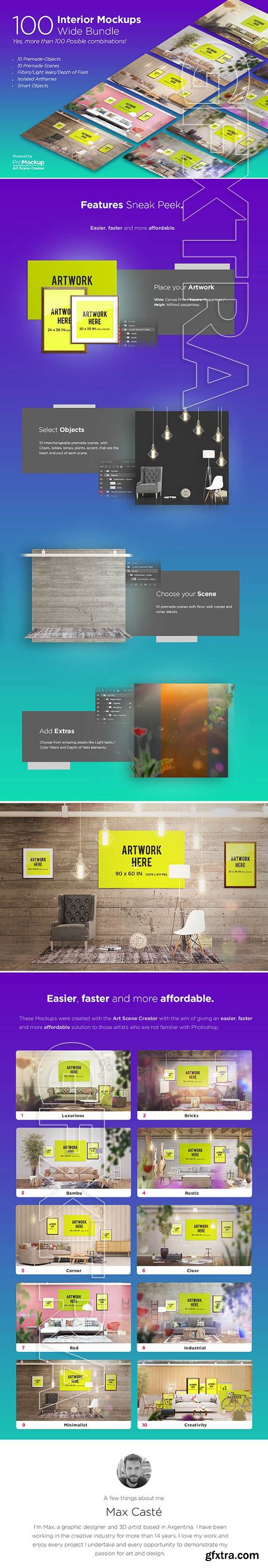 CreativeMarket - 100 Interior Mockups - Wide Bundle 1883870