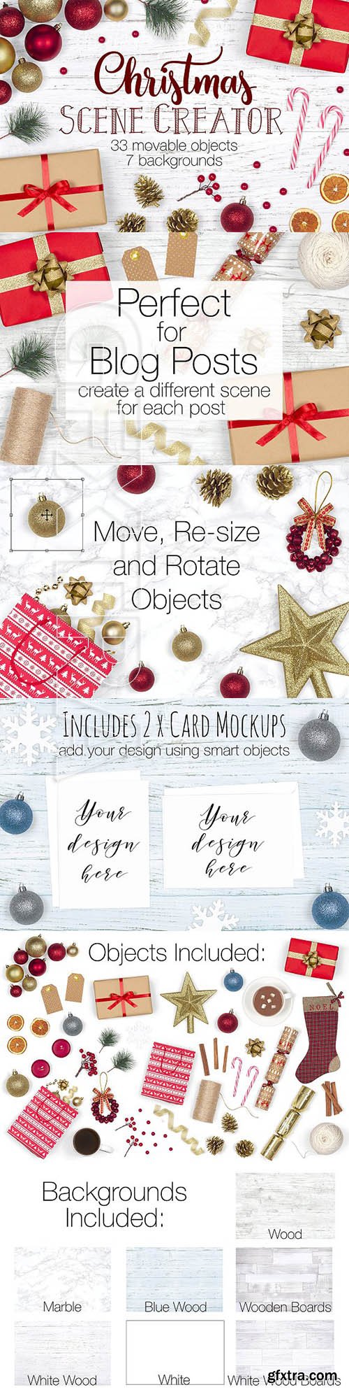 CreativeMarket - Christmas Scene Creator - Top View 1934089