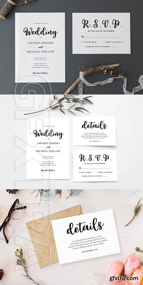 CreativeMarket - Wedding Invitation Suite 1932496