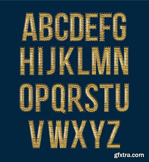 Vectors - Golden Alphabets Set 10