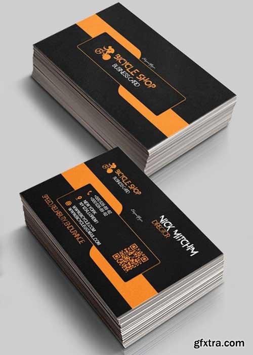 Bicycle Shop V2 Premium Business Card Templates PSD