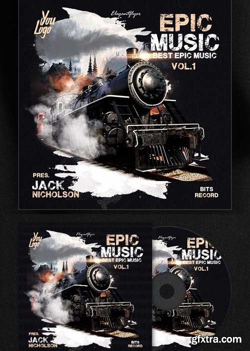 Epic Music V3 Premium CD Cover PSD Template