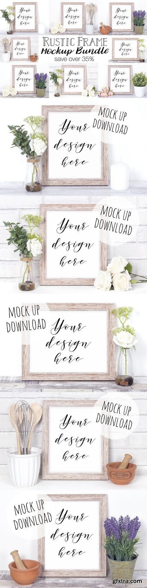 CM - Rustic Frame Mockup Bundle 1347316