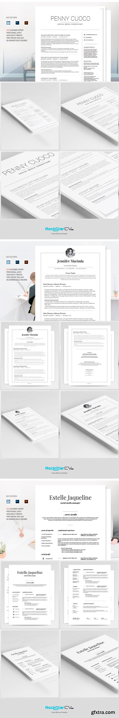 CM - 10 Classic Resume Templates Bundle 1865306