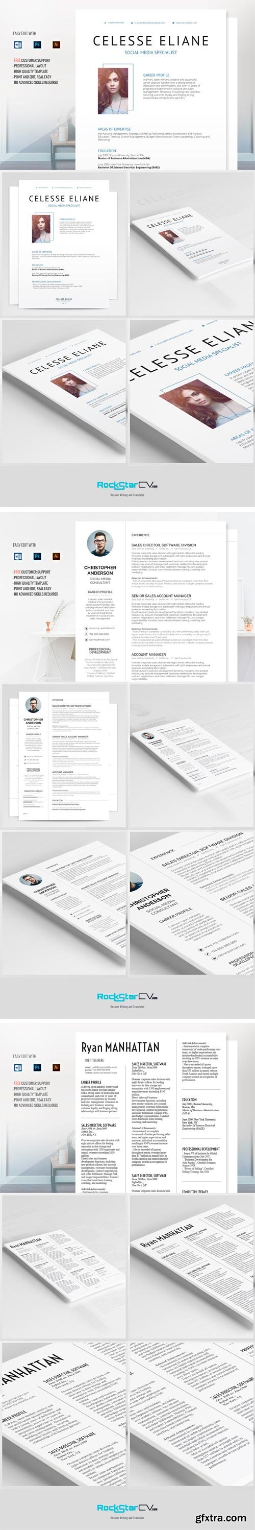 CM - 10 Classic Resume Templates Bundle 1865306