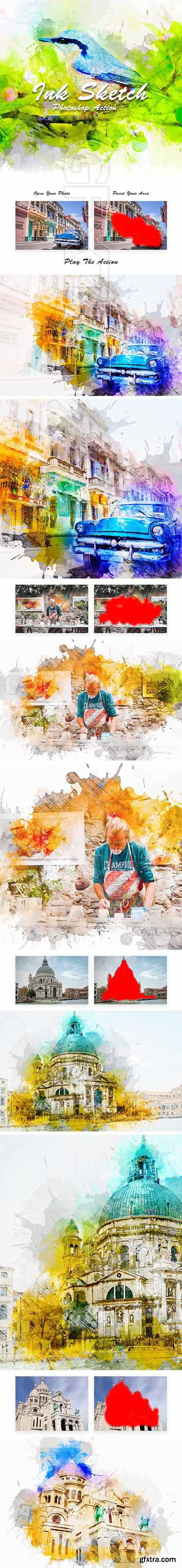 GraphicRiver - Ink Sketch Photoshop Action 20698184