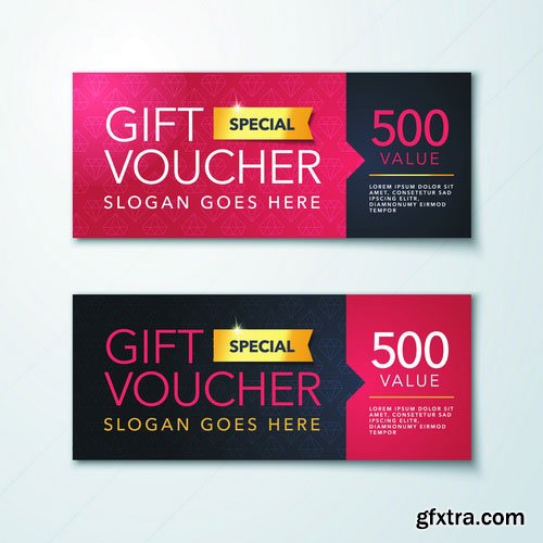 Vectors - Gift Red Voucher Templates 4