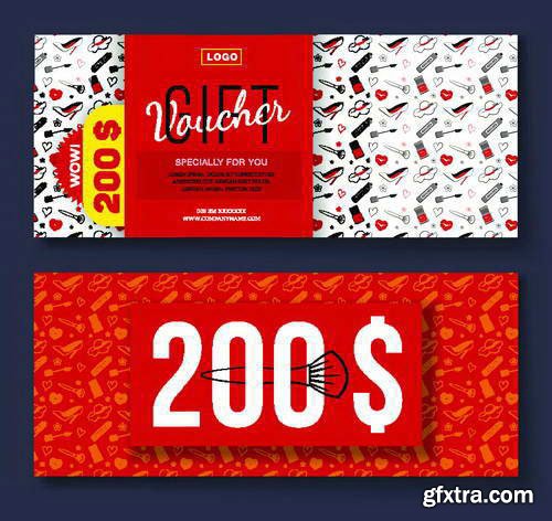 Vectors - Gift Red Voucher Templates 4