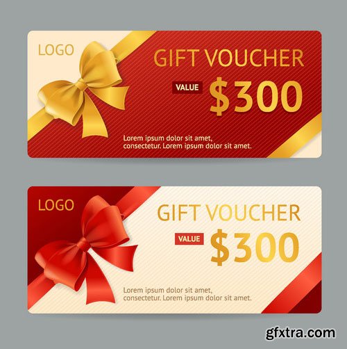 Vectors - Gift Red Voucher Templates 4