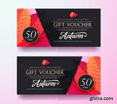 Vectors - Gift Red Voucher Templates 4