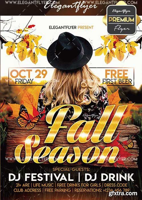 Fall Season V22 Flyer PSD Template + Facebook Cover