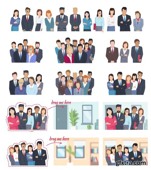 Vectors - Flat Business People 21