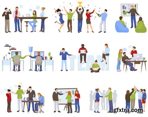 Vectors - Flat Business People 21