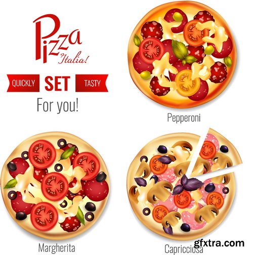 Vectors - Different Pizza Set 3