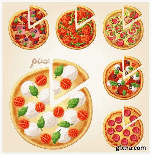 Vectors - Different Pizza Set 3