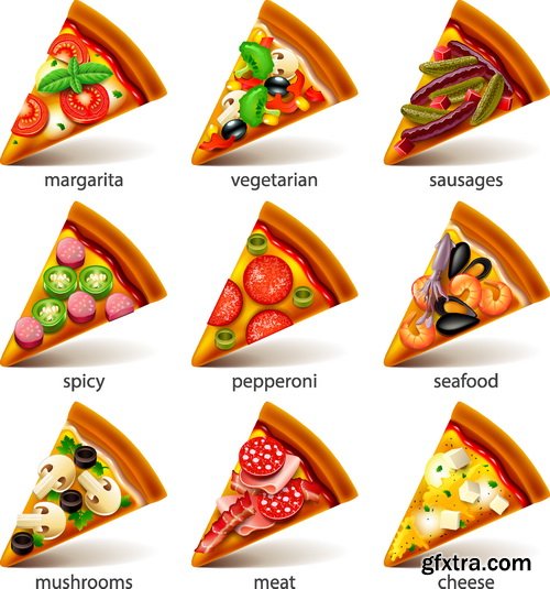 Vectors - Different Pizza Set 3