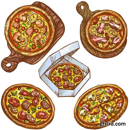 Vectors - Different Pizza Set 3