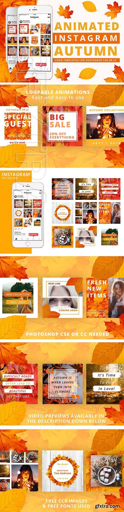 CreativeMarket - ANIMATED - Autumn Instagram Posts 1935190