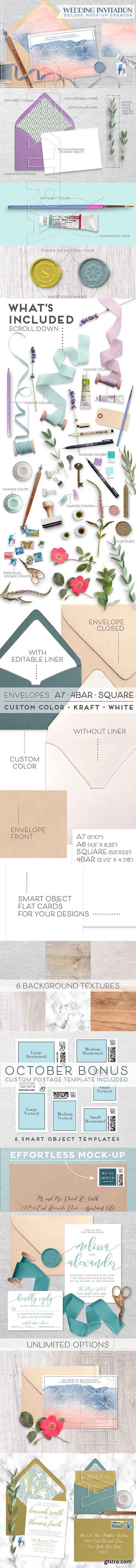 CreativeMarket - Wedding Invite mockup bundle scene 1935289