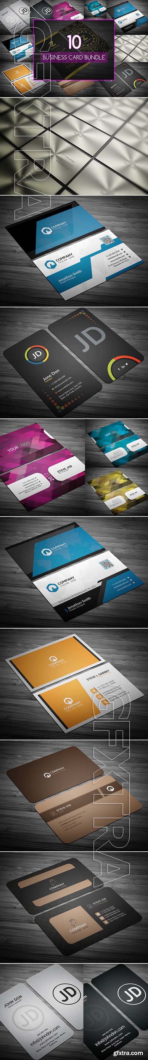 CreativeMarket - 10 Business Cards Bundle 1935482