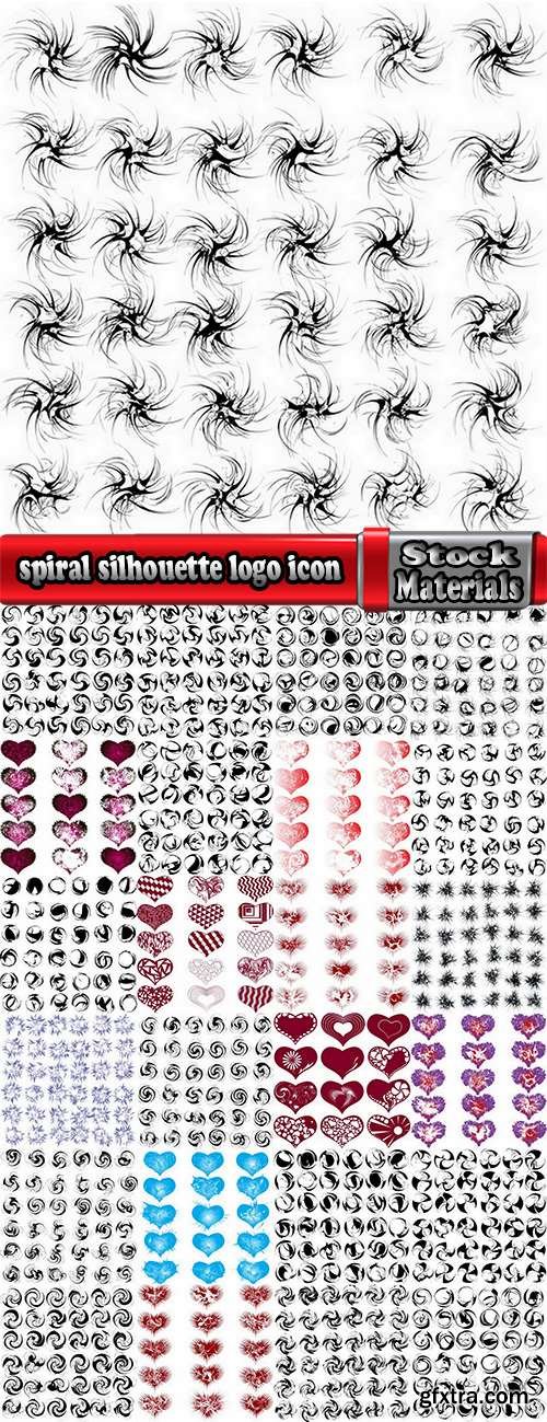 Heart vector image spiral silhouette logo icon Blob 25 EPS