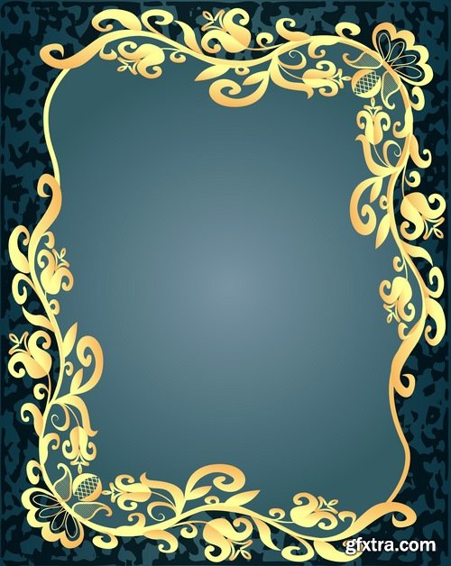 Frame with calligraphic edging photo 25 EPS