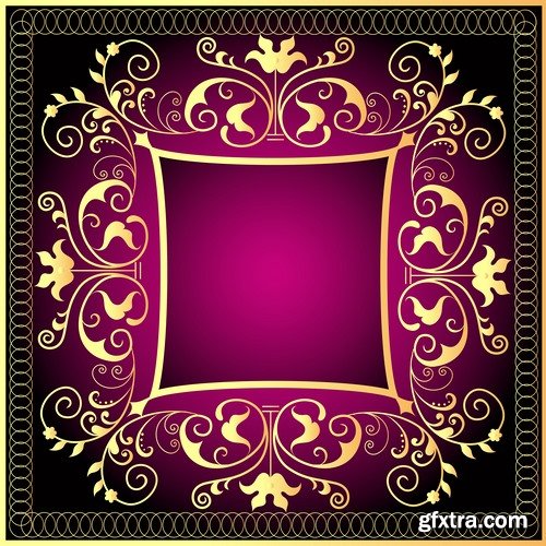 Frame with calligraphic edging photo 25 EPS