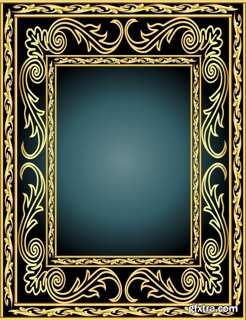 Frame with calligraphic edging photo 25 EPS