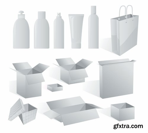 Box envelope template package example of the clich? tube bottle 25 EPS