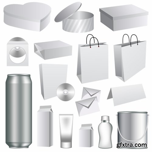 Box envelope template package example of the clich? tube bottle 25 EPS