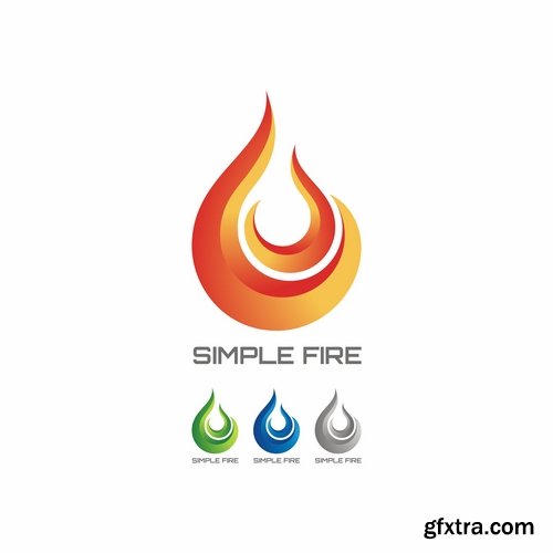 Camp fire fire flame icon vector image 25 EPS