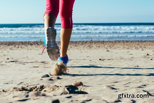 Sports training running on the sand beach sea ocean 25 HQ Jpeg