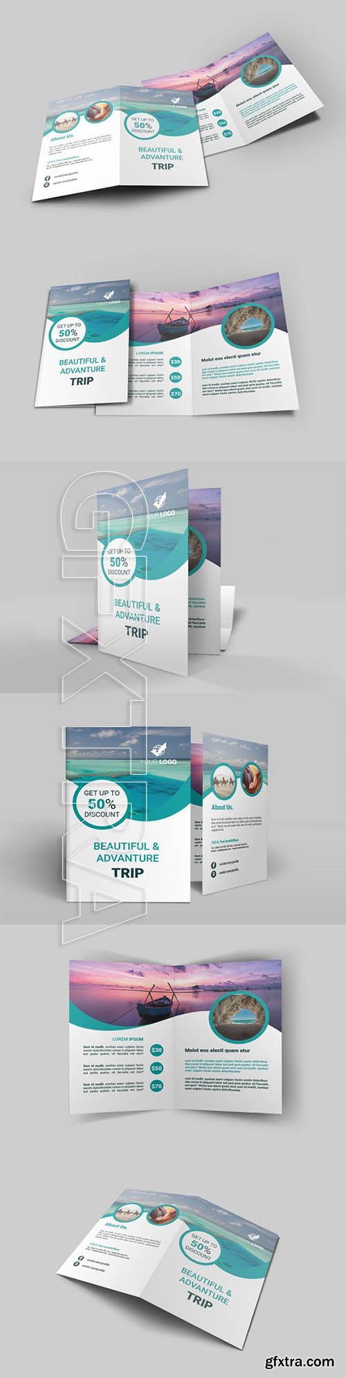 CreativeMarket - Travel Agency Bi Fold Brochure 1935007