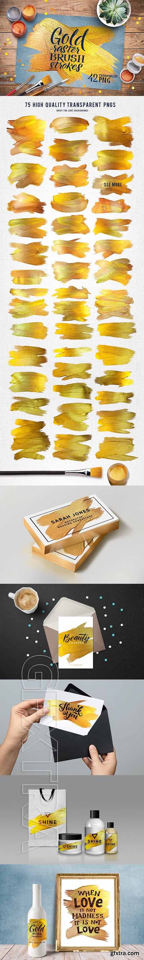 CreativeMarket - 42 Transparent Golden Strokes 1913146