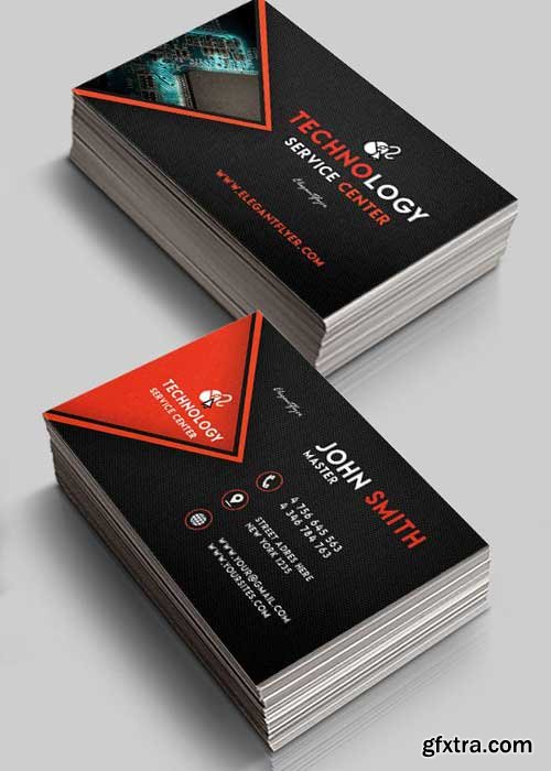 Service Center V8 Premium Business Card Templates PSD